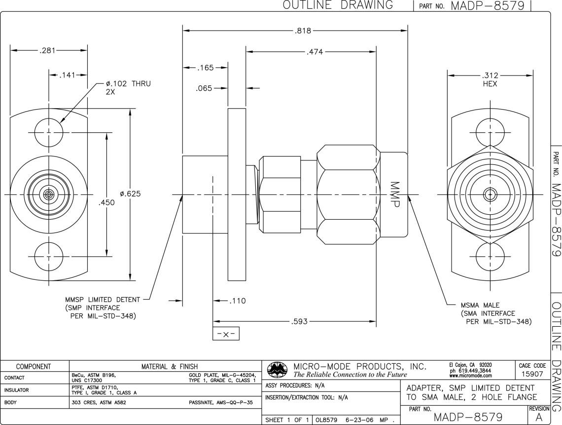 OL8579-MADP-MMSP LD-MSMA M-2 HOLE FLG-REVA