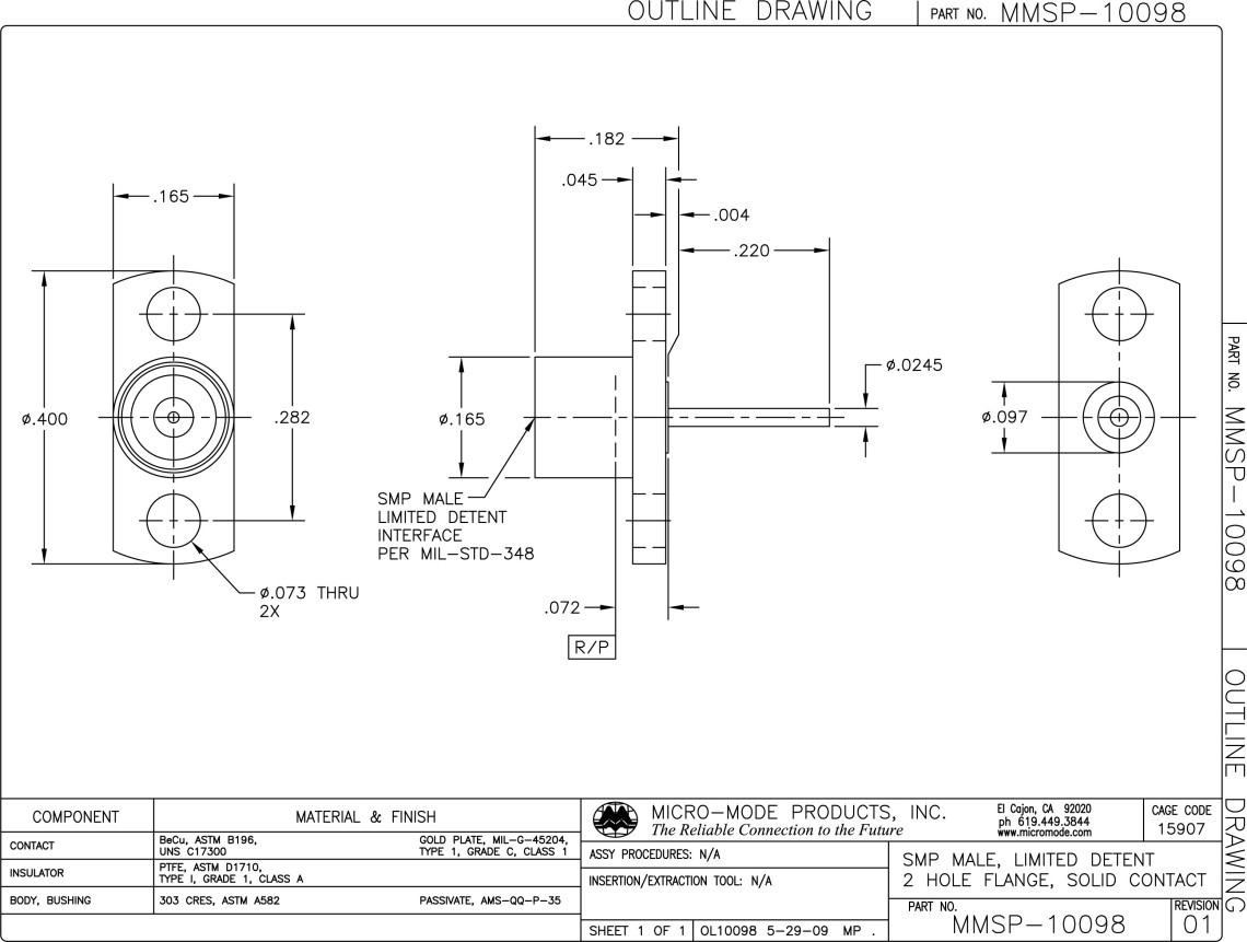 OL10098-MMSP-LD-2 HOLE FLG-REV01