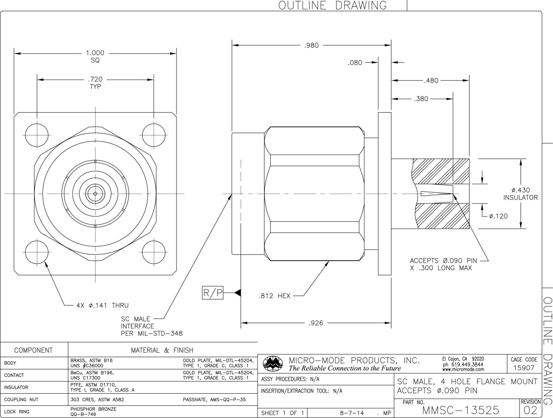 OL13525-MMSC-M-4 HOLE FLANGE-REV02