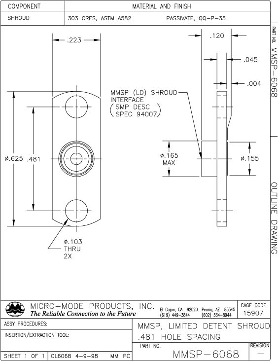 OL6068-MMSP-LD-2 HOLE FLANGE-REV-